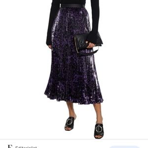 Diane Von Furstenberg Shimmering Purple Midi Skirt